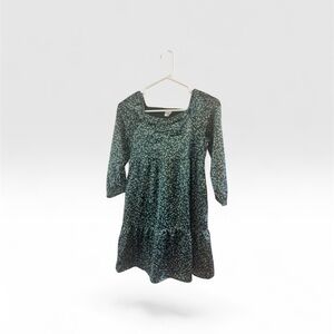 Abercrombie Kids Forest Green Floral Dress with Pockets 11/12